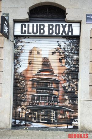 Graffiti Persiana Sepia Boxeo Club Barcelona 300x100000